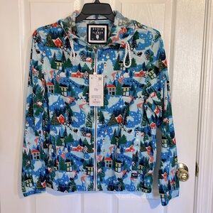 DENIM & FLOWER Ricky Singh Mens Christmas Santa & snowman hoodie Jacket Medium